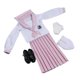 thumbnail image 3 of Conjunto de uniforme escolar femenino a escala 1/6, disfraz de manga larga, ropa interior, atuendo elegante rosa, 3 of 9