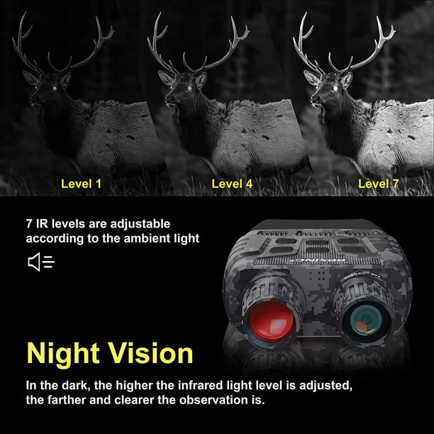 Lunettes de vision nocturne de type HD avec appareil photo numérique  infrarouge (ir) pour l'enregistrement photo + vidéo pour la chasse en plein  air, le camping, l'observation des oiseaux et la surveillance