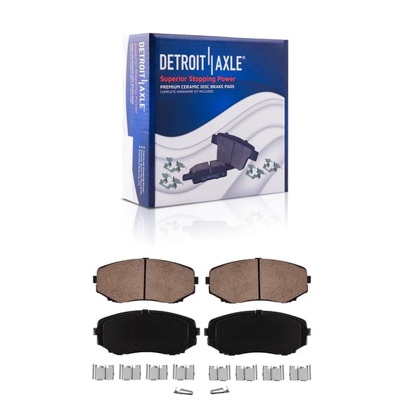Detroit Axle - Front Brake Pads for 2007-2014 Ford Edge 2007-2015 Lincoln MKX 2019-2024 Mazda CX-5 2007-2012 CX-7 2007-2023 CX-9, Ceramic Brake Pads w/ Hardware Replacement