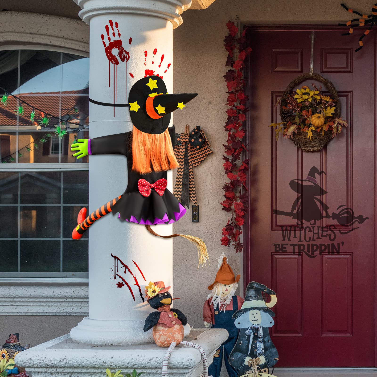 Bosoner 44" Crashing Witch Hanging Halloween Decoration photo 6