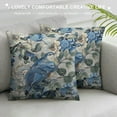thumbnail image 3 of Nawypu  Floral Throw Pillow Cover  Spring Plant Flowers Hydrangea Hibiscus Iris Bird Leaf Rectangle Pillow Cases Home Decorative  Cushion Cover for Bed Sofa Blue Green, 3 of 5