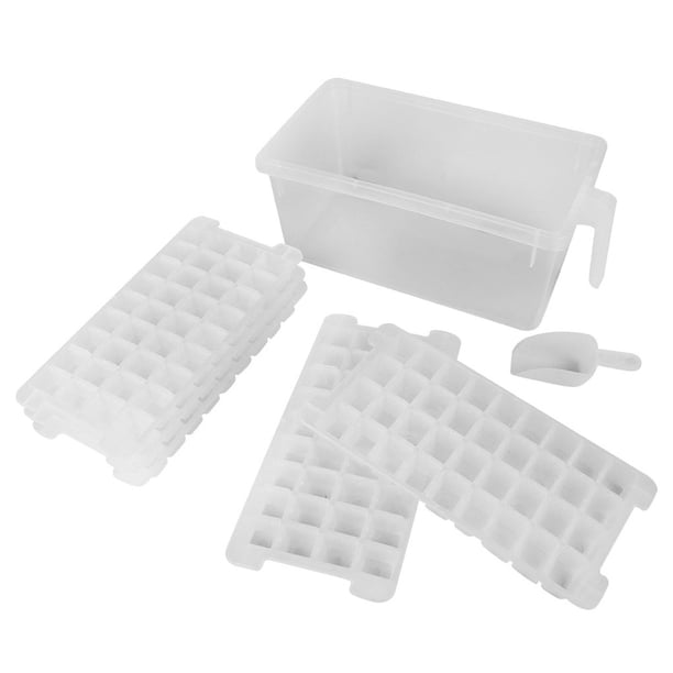 Monstrate Bandeja de cubitos de hielo con tapa Caja de almacenamiento reutilizable de fácil liberación Artesanía Contenedor de seguridad flexible Cocina y Comedor Monstrate HA064854-00