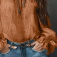 thumbnail image 5 of bovemsi Blouses for Women Dressy Casual V Neck 3/4 Sleeve All Over Print Button Down Loose Casual Shirts Cute Summer Tops, 5 of 6