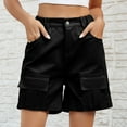 thumbnail image 2 of Sngxgn Low Waist Shorts Y2K, Summer Casual Baggy Trendy Cargo Shorts Women with Pockets(Black,L), 2 of 8