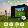 thumbnail image 3 of 14ft x 8ft Golf Simulator Enclosure with HD Impact Projection Screen & Aluminum Frame, Professional Golf Hitting Net System for Indoor Training, Compatible with Launch Monitors, 3 of 12