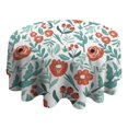 thumbnail image 4 of Pioneer Flower Floral Print Pattern Round Tablecloth 60"x60",Wrinkle Wipeable Table Cloth for Kitchen Dining Room Picnic Patio Party, 4 of 6