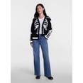 thumbnail image 2 of Women's Halloween Skeleton Graphic Cardigan Sweater from Way to Celebrate, Sizes S-4X, 2 of 6