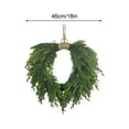 thumbnail image 3 of 18" Large Cedar Christmas Wreath for Front Door with Burlap Bow, Artificial Greenery Holiday Farmhouse Wreath for Indoor Outdoor Wall, Window, Fireplace, Porch, Rustic Xmas Home Decorations, 3 of 9