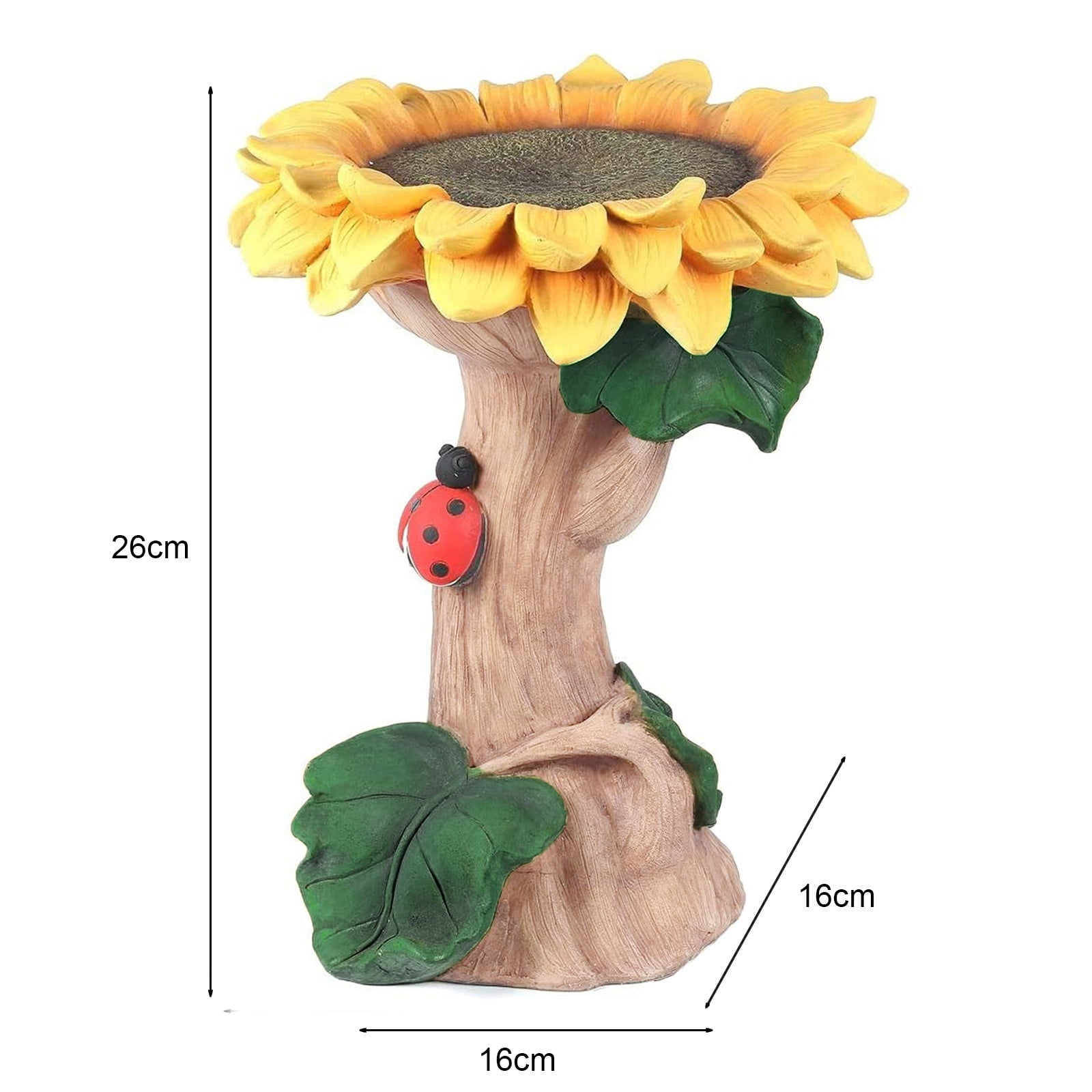 CICRKHB Water Bath Clearance Garden Bird Feeder Flower Decoration Resin Sunflower Bird Bath Home Decor Yellow