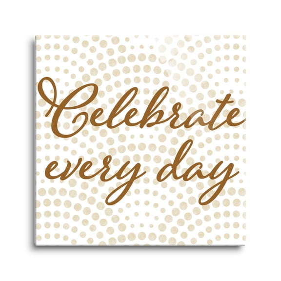 Celebrate Every Day Soft Sage Dots 24 x 24 Glass Wall Hanging Sign