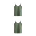 thumbnail image 4 of Qarigey Chaleco Camiseta sin mangas Sujetador incorporado Sin mangas Correa ajustable Camisones Ropa con hilos estirable Tops Todo-fósforo Verde SG 2Conjunto, 4 of 6