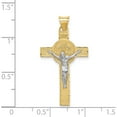thumbnail image 5 of 14K Two-Tone St. Benedict Medal Crucifix Cross Pendant Made In Mexico k5563, 5 of 6