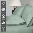 thumbnail image 3 of 400 Thread Count Sea Foam 6 Piece Queen Sheets Set Includes 2 Bonus Pillow Cases, 100% Long Staple Cotton Soft Sateen Bed Sheets With Deep Pocket, Value Pack 6 Pc Cotton Sheets Queen, 3 of 8