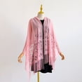 thumbnail image 4 of Women's Floral Lace Shawl with Tassels, Soft Mesh Fringe Wraps for Wedding Evening Party Dresses, 4 of 4