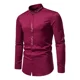 thumbnail image 2 of Camisa De Manga Corta Bordada Con Cuello Alto Para Hombre, 2 of 8