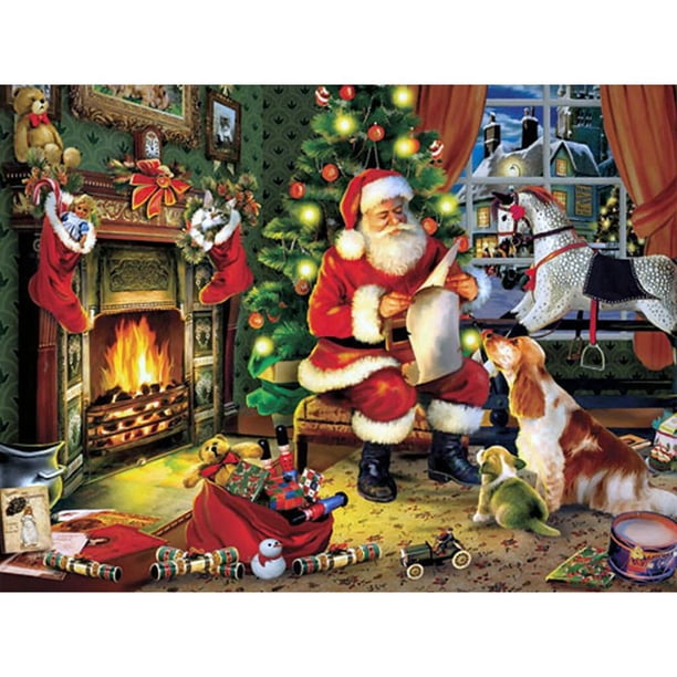 Manualidades Del Pintura Diamantes Bordado 5D (30 * 40 Cm) (Navidad Con Diamantes Completos) A201