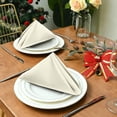thumbnail image 5 of Ruvanti Cloth Napkins Set of 12, 18x18 inches Napkins Cloth Washable, Soft, Durable, Absorbent, Cotton Blend. Table Dinner Napkins Cloth for Hotel, Lunch, Restaurants, Wedding Parties - Ivory/Cream, 5 of 8
