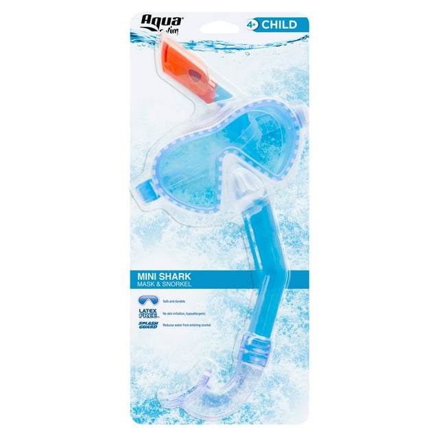Máscara/esnórquel Aqua Swim Mini Shark para niños, surtido (paquete de 6)
