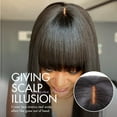 thumbnail image 6 of LUVME Breathable Cap Yaki Straight Ultra Natural Minimalist Lace Long Wig with Bangs, 6 of 6
