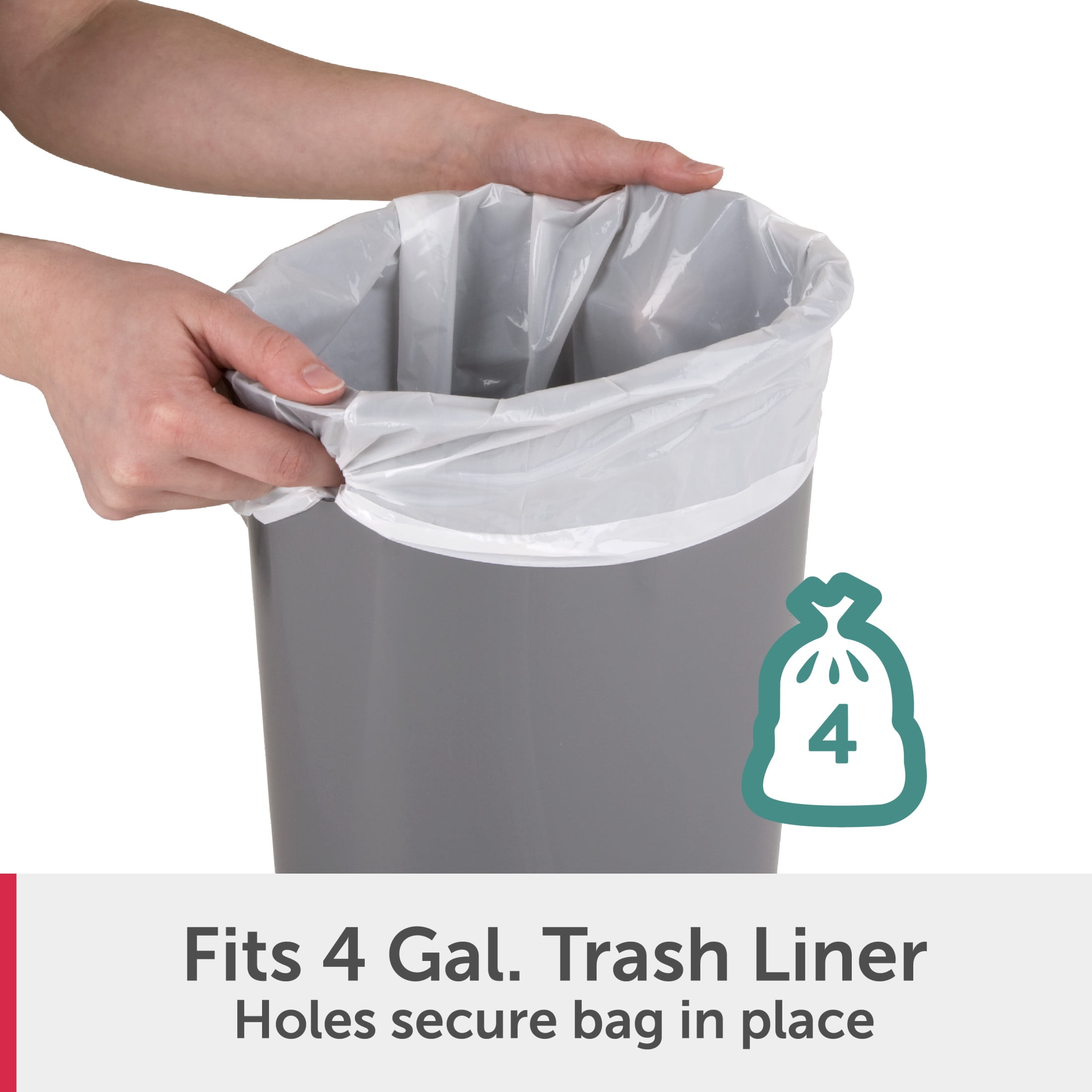 Sterilite Small Bathroom Trash Can, 2.6 Gallon Plastic Garbage Bucket Bin with Step Lid, White