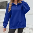 thumbnail image 2 of Frostluinai Oversized Sweatshirts Women Button Up Collar Fleece Pullover Tops Long Sleeve Drop Shoulder Crop Sweatshirts Loose Y2K Sweat Shirts, 2 of 10