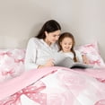 thumbnail image 4 of Erosebridal Cute Coquette Bowknot Queen Comforter Set,Pink Polka Dot Bowtie Bedding Comforter Set For Bow Lovers,Reversible pink,3-Piece, 4 of 7