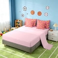 thumbnail image 4 of Manfei Girls Tennis King Bedding, Sports King Bed in a Bag, HotPink Yellow, Pink Reversible 7pcs, 4 of 6