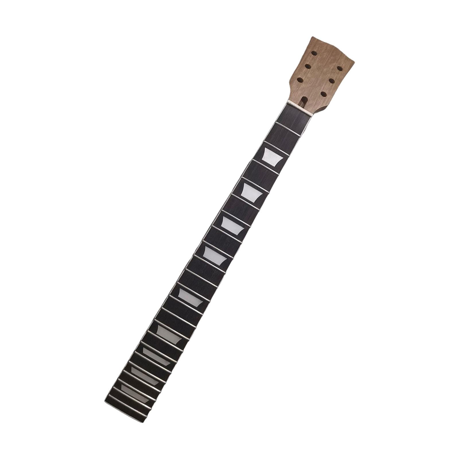 LeeQinersw Unfinished Electric Guitar Neck DIY for LP Guitars Parts Replace 22 Frets, Tilted Fret Ends and Rolled of Guitar Neck Give smooth