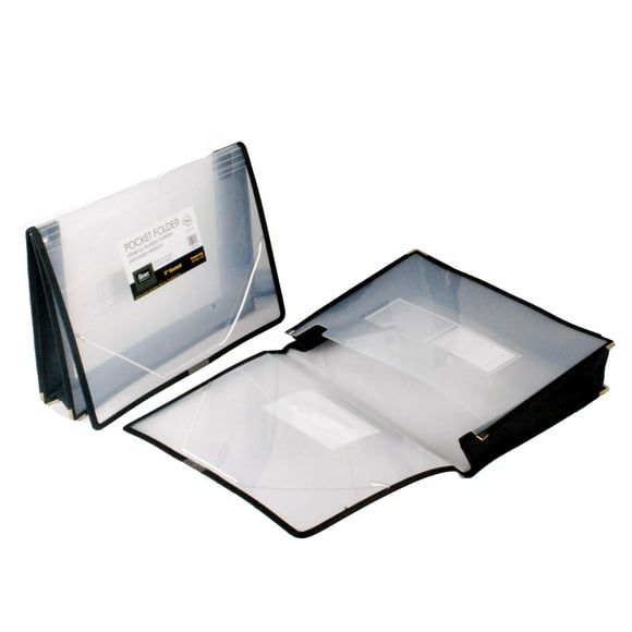Filexec Products 13 x 9.75 x 3 Inches Pocket Folder, Clear, Pack of 2 (50309-34243)