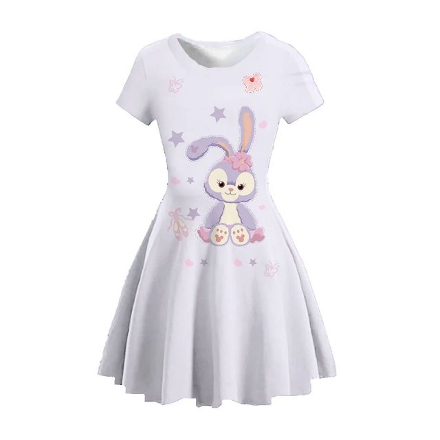 MINISO Disney Dessin Animé Mickey Jupe Robe Fille Été Manches Courtes Style Bébé Fille Robe Princesse Courte
