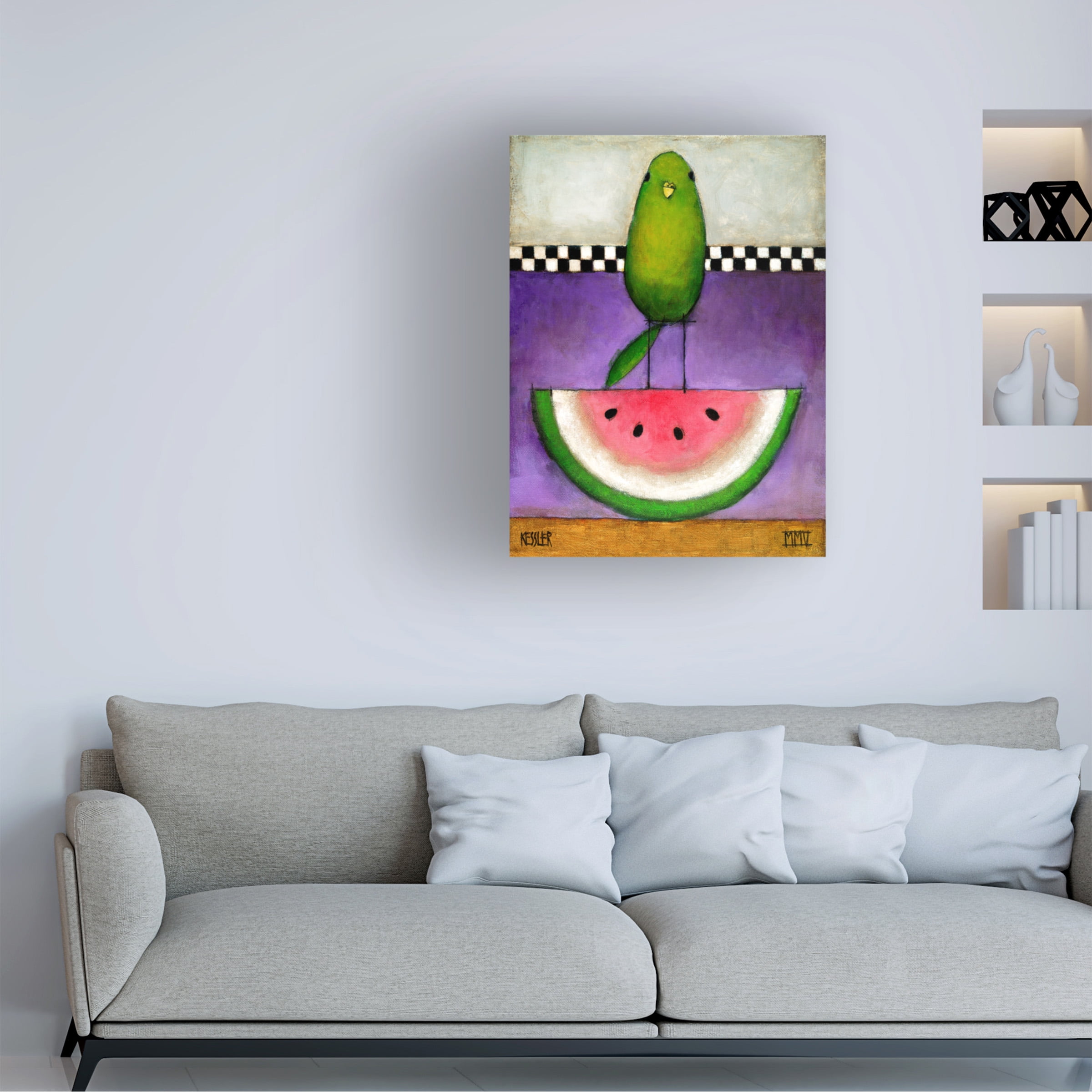 Trademark Fine Art 'Watermelon Bird' Canvas Art by Daniel Patrick Kessler