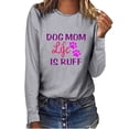 thumbnail image 1 of Women`s Multiple Sizes Soft Flowy Nature Printing Long Sleeve Polyester Top Blouse Shirt(Gray,XXL), 1 of 6
