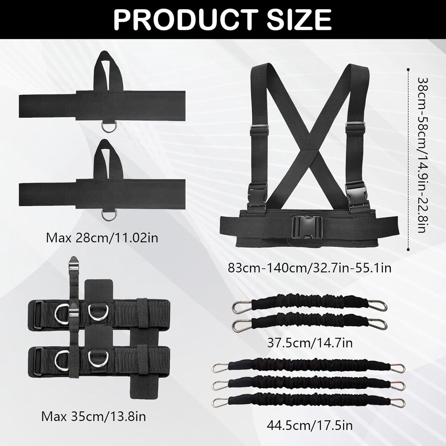AWINQQY Boxing Resistance Bands, Strength Training Equipment, Boxing Training Resistance Band, Boxing Training for Home Resistance Bands Set, include wrist and ankle Straps, Resistance 200lbs