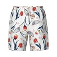 thumbnail image 4 of Lsque Mens Swim Trunks Tulips Flowers Pattern - Bathing Suit Compression Liner - Beach Swim Shorts Swimwear - (S-3XL) - Stretch Quick Dry -Small, 4 of 9