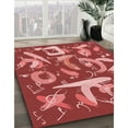thumbnail image 2 of Ahgly Company Indoor Round Patterned Love Red Area Rugs, 5' Round, 2 of 6