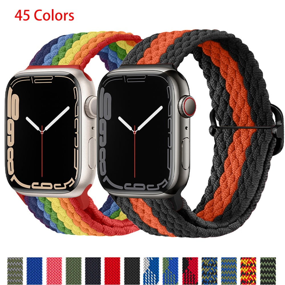 Braided Solo Loop For Apple Watch Band 44mm 40mm 45mm 41mm 38mm 42mm