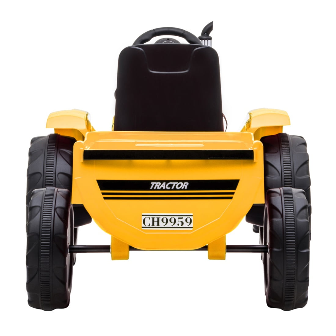 Private Jungle Ride on Tractor, Battery-Powered Toy Tractor with Trailer, 3-Gear-Shift Ground Loader Ride On with LED Lights and USB&Bluetooth, Yellow, Unisex