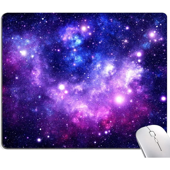 Galaxy Custom Design Mouse Pad - 9.5"x7.9"x0.12", Square, Waterproof, Non-Slip Rubber Base, Perfect for Office and Laptop Use (Purple Blue Galaxy)