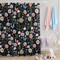 thumbnail image 2 of Shower Curtain Flowers Butterfly Shower Curtains for Bathroom Decor, Waterproof Polyester Shower Curtain Set with Hooks, Small Stall Size 36" x 72" Spring Floral Green Leaf, 2 of 9