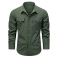 thumbnail image 2 of Men's Long Sleeve Cardigan Button Down Shirt for Outdoor Work and Travel Comfort in All Seasons Workwear Men's Trench Coat Plus Size Winter Cardigan for Men, 2 of 4