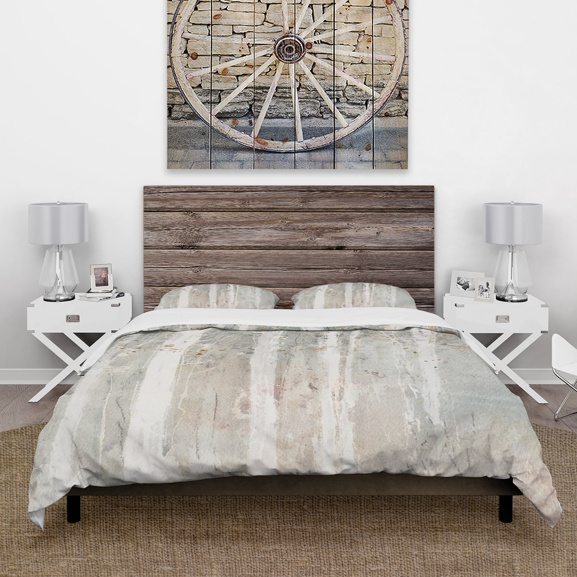 Designart 'A Woodland Walk into the Forest V' Farmhouse Duvet Cover Set