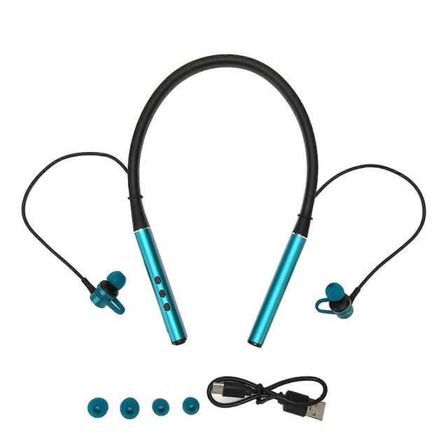Neckband Bluetooth Headphones Wireless HiFi Stereo Bass Magnetic Neckband Earphone for Outdoor Sports Exercise Blackish Green