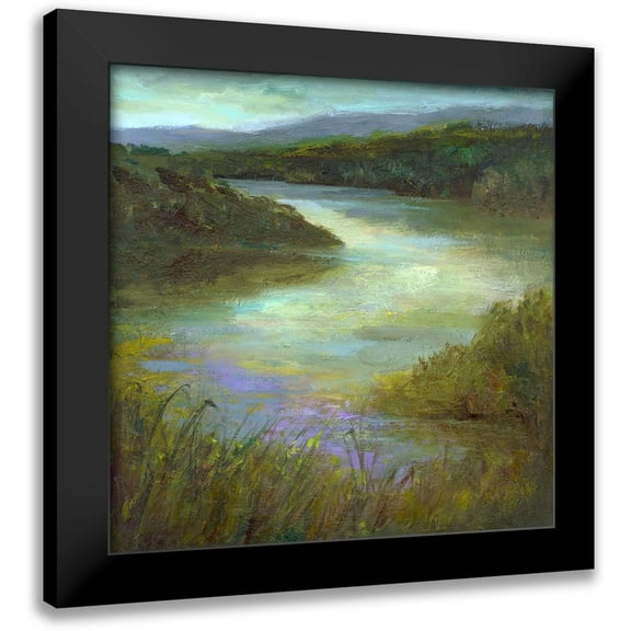 Finch, Sheila 12x12 Black Modern Framed Museum Art Print Titled - Edge of the Lake