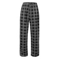thumbnail image 3 of Bjutir Womens Pajamas Pants Autumn Winter Plaid Print Drawstring Trousers Loose Home Pants Grey, 3 of 3