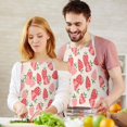 thumbnail image 3 of Strawberry Plants Fruit Light Pink Pattern Apron-Garden Aprons for Women with Pockets-Cotton Linen Waterproof Kitchen Cooking Gardening Aprons Adjustable for Kitchen,Cooking,BBQ and Salon 33x27 Inch, 3 of 7