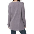thumbnail image 4 of Long Sleeve Shirts for Women Long Sweaters with Pockets Tunic Tops Loose Fit Purple XXL, 4 of 5