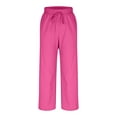 thumbnail image 4 of REALiKUN Cotton Linen Pants for Women - Wide Leg Cropped Lounge Trousers, Drawstring Elastic Waist Summer Beach Pant Outfits with Pockets, 4 of 6