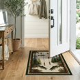thumbnail image 2 of ODIKA Fish Fishing Bass Lure Cabin Pinecone Hook Border Tackle Motif for Entryway, Kitchen, Laundry Room, Stain Resistant Thin Throw, 2 of 7
