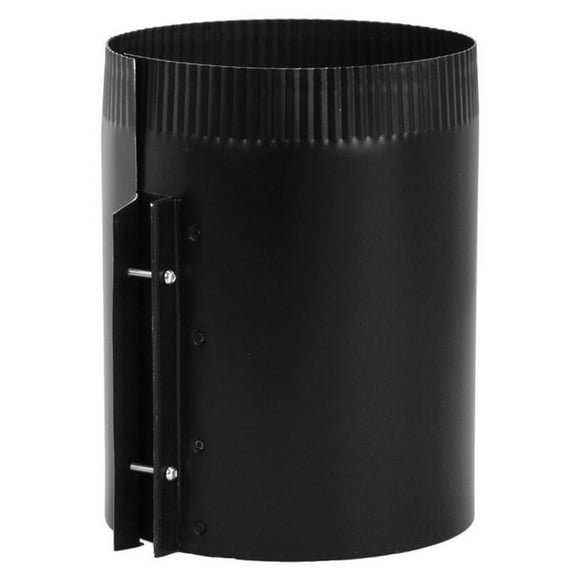 8" Diameter 24 Gauge Black Adjustable Chimney Connector