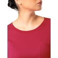 thumbnail image 5 of Time and Tru Women's Cotton Boyfriend Pocket Tee with Short Sleeves, Sizes XS-XXXL, 5 of 8